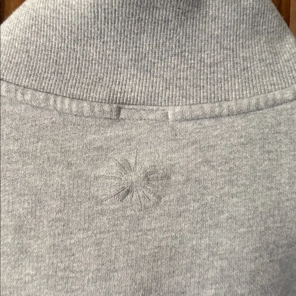aerie Light Gray Quarter-Zip Cropped Sweatshirt - Picture 7 of 8